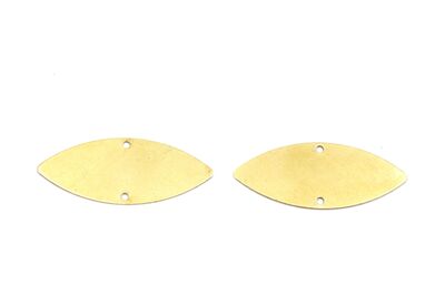 14x35 mm OVAL DESENLİ İKİ DELİK PUL, HAM PİRİNÇ #1644H - 2