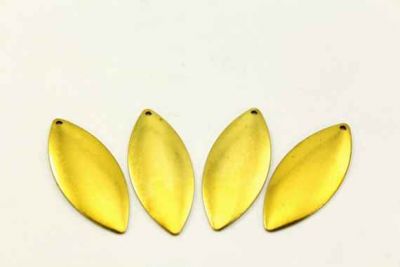 14x35 mm OVAL TEK DELİKLİ PUL, HAM PİRİNÇ #26H - 2