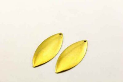 14x35 mm OVAL TEK DELİKLİ PUL, HAM PİRİNÇ #26H - 3