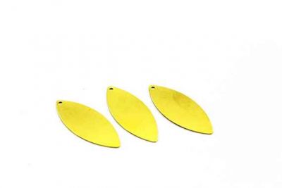 14x35 mm OVAL TEK DELİKLİ PUL, HAM PİRİNÇ #26H-DÜZ-TEK-DELİK - 2
