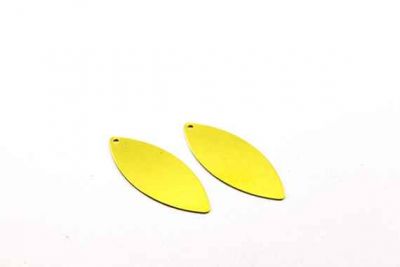 14x35 mm OVAL TEK DELİKLİ PUL, HAM PİRİNÇ #26H-DÜZ-TEK-DELİK - 3