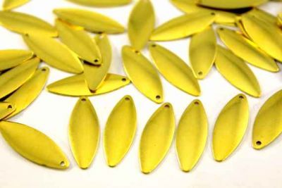 10x27 mm OVAL TEK DELİKLİ PUL, HAM PİRİNÇ #27H - 2