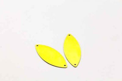 14x35 mm OVAL ÇİFT DELİKLİ PUL, HAM PİRİNÇ #26H-DÜZ-ÇİFT-DELİK - 2