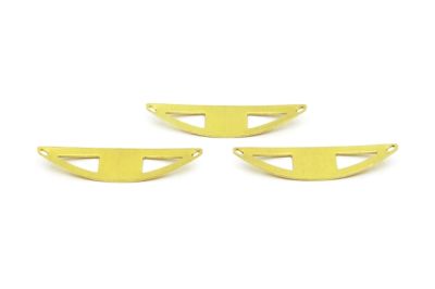 14x45 mm OVAL DESENLİ BOMBELİ ÇİFT DELİK PUL, HAM PİRİNÇ #1480H - 2