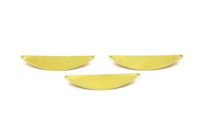 14x45 mm OVAL DESENLİ BOMBELİ ÇİFT DELİK PUL, HAM PİRİNÇ #1483H - 2