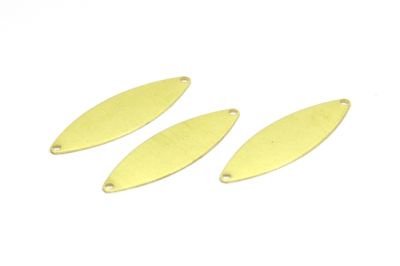 14x45 mm OVAL DESENLİ ÇİFT DELİK PUL, HAM PİRİNÇ #1472H - 2