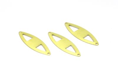 14x45 mm OVAL DESENLİ ÇİFT DELİK PUL, HAM PİRİNÇ #1476H - 2