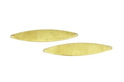 14x55 mm OVAL DESENLİ ÇİFT DELİK PUL, HAM PİRİNÇ #1459H - 2