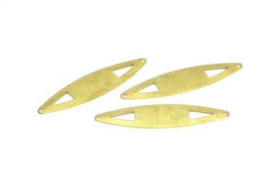 14x55 mm OVAL DESENLİ ÇİFT DELİK PUL, HAM PİRİNÇ #1464H - 2