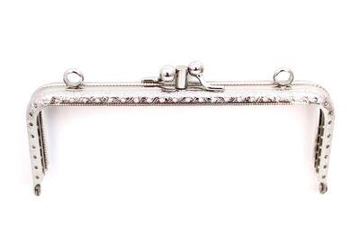 15 CM İKİ BÖLMELİ ÇANTA KULPU, NİKEL RENK, KOD-27N - 2
