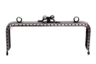 15 CM İKİ BÖLMELİ ÇANTA KULPU, SİYAH NİKEL RENK, KOD-27SN - 2