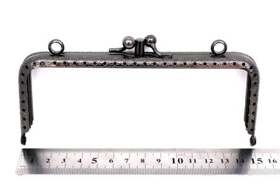 15 CM İKİ BÖLMELİ ÇANTA KULPU, SİYAH NİKEL RENK, KOD-27SN - 4