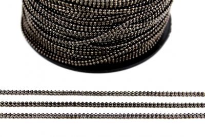 1.5 mm 2 SIRA TRAŞSIZ SİYAH TOP DORE ZİNCİR - 2
