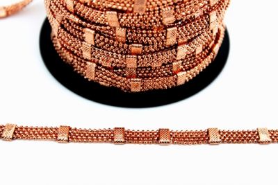 1.5 mm 5 SIRALI TRAŞLI ROSE TOP DORE ZİNCİR - 2