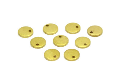 1.5x10 mm YUVARLAK TEK DELİK KALIN PUL, HAM PİRİNÇ #1289H - 2