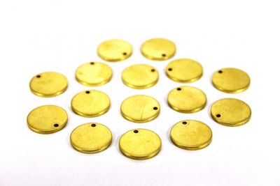 1.5x16 mm YUVARLAK TEK DELİK DÜZ KALIN PUL, HAM PİRİNÇ - 2