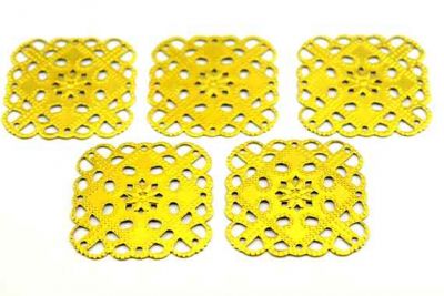 36x36 mm DESENLİ KARE PUL, HAM PİRİNÇ #420H - 2