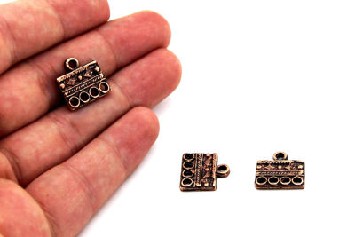 15x15 mm DESENLİ ZAMAK DÖKÜM, BAKIR RENK - 2