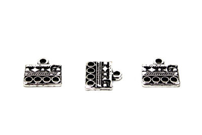 15x15 mm DESENLİ ZAMAK DÖKÜM, BOYALI GÜMÜŞ RENK - 2