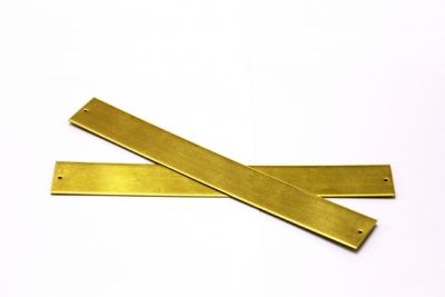 20x150 mm DÜZ METAL PLAKA DELİKLİ, HAM PİRİNÇ - 2