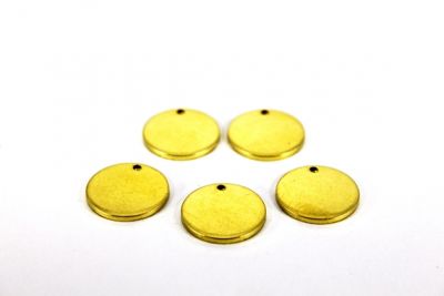 1.5x18 mm YUVARLAK TEK DELİK DÜZ KALIN PUL, HAM PİRİNÇ - 2