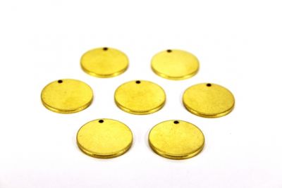 1.5x20 mm YUVARLAK TEK DELİK DÜZ KALIN PUL, HAM PİRİNÇ - 2