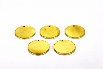 1.5x22 mm YUVARLAK TEK DELİK DÜZ KALIN PUL, HAM PİRİNÇ - 2