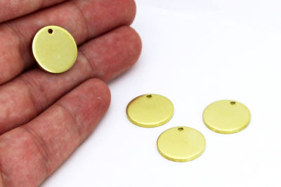 1.5x20 mm YUVARLAK TEK DELİK KALIN PUL, HAM PİRİNÇ #1284H - 2