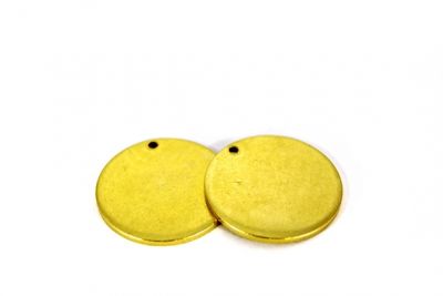 1.5x25 mm YUVARLAK TEK DELİK DÜZ KALIN PUL, HAM PİRİNÇ - 2