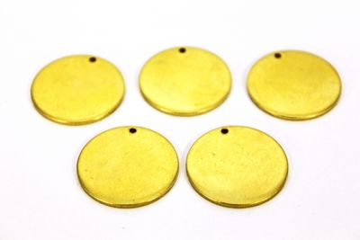 1.5x25 mm YUVARLAK TEK DELİK DÜZ KALIN PUL, HAM PİRİNÇ - 3