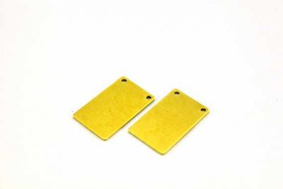 15x25 mm DİKDÖRTGEN İKİ DELİK PUL, HAM PİRİNÇ #1002H - 2