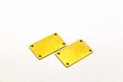 15x25 mm DİKDÖRTGEN DÖRT DELİK PUL, HAM PİRİNÇ #1002H-DÖRT-DELİK - 2