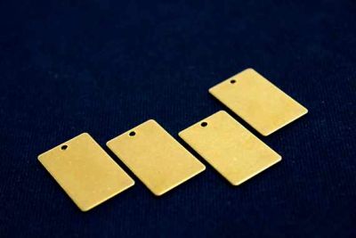 15x25 mm DİKDÖRTGEN TEK DELİK PUL, HAM PİRİNÇ #1003H - 2