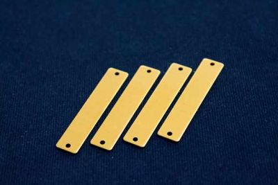 8x40 mm DİKDÖRTGEN İKİ DELİK PUL, HAM PİRİNÇ #1004H - 2