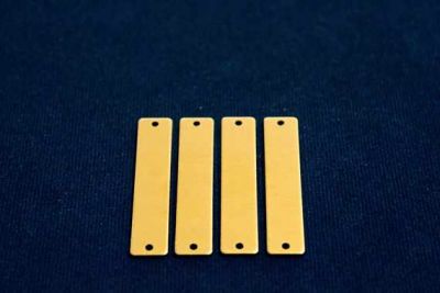 8x40 mm DİKDÖRTGEN İKİ DELİK PUL, HAM PİRİNÇ #1004H - 3