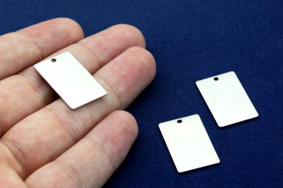 15x25 mm DİKDÖRTGEN PUL TEK DELİK, NİKEL KAPLAMA, #1003N - 2