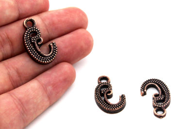 15x25 mm VAV DESENLİ SALLANTI ZAMAK DÖKÜM, BAKIR RENK - 2