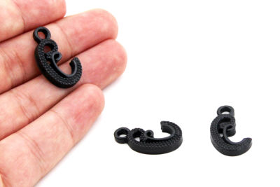15x25 mm VAV DESENLİ SALLANTI ZAMAK DÖKÜM, SİYAH RENK - 2