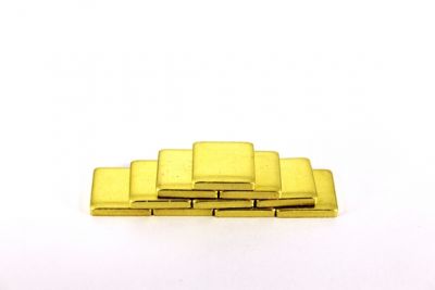 3x15x15 mm DELİKSİZ KALIN KARE PUL, HAM PİRİNÇ #1216H - 3