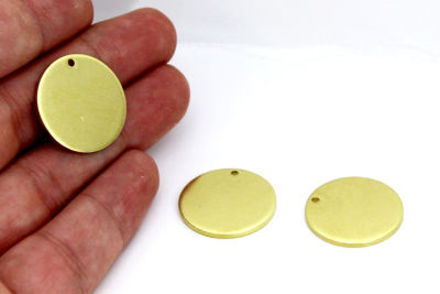 1.5x25 mm YUVARLAK TEK DELİK KALIN PUL, HAM PİRİNÇ #1281H - 2