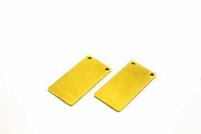 15x30 mm DİKDÖRTGEN İKİ DELİK PUL, HAM PİRİNÇ #999H - 2