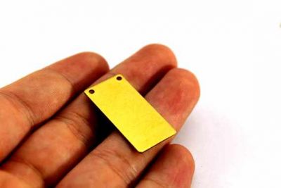 15x30 mm DİKDÖRTGEN İKİ DELİK PUL, HAM PİRİNÇ #999H - 3