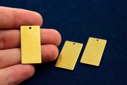 15x30 mm DİKDÖRTGEN TEK DELİK PUL, HAM PİRİNÇ #1000H - ERTÜRK