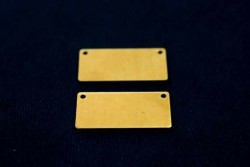 15x30 mm DİKDÖRTGEN İKİ DELİK PUL, HAM PİRİNÇ #998H-YAN-DELİK - Thumbnail