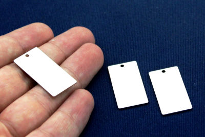 15x30 mm DİKDÖRTGEN PUL TEK DELİK, NİKEL KAPLAMA, #1000N - 2
