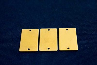 15x25 mm DİKDÖRTGEN İKİ DELİK PUL, HAM PİRİNÇ #1001H - 2