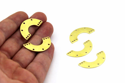 15x30 mm YARIM ÇEMBER AY PUL, HAM PİRİNÇ #1318H - 3