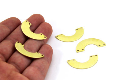 15x30 mm YARIM ÇEMBER AY PUL, HAM PİRİNÇ #1319H - 2