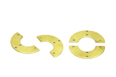 15x30 mm YARIM ÇEMBER AY PUL, HAM PİRİNÇ #1319-2H - 2