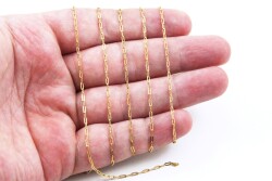 1.5x3.5 mm ÇELİK ZİNCİR, ATAÇ ZİNCİR, GOLD RENK, 1. KALİTE KARARMAZ - ERTÜRK
